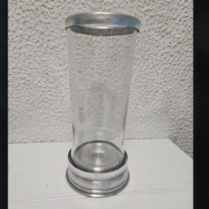 Porta Vela Vidro Transparente Base Alumínio Velas 7 Dias