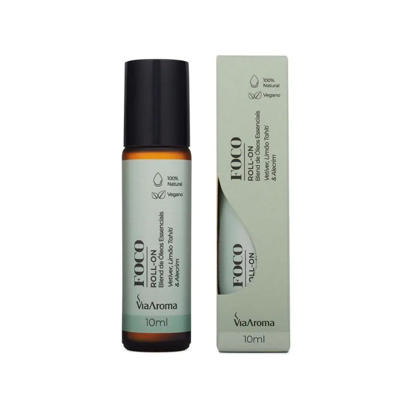 Roll-On Blend Óleos Essenciais Foco Via Aroma – 10ml