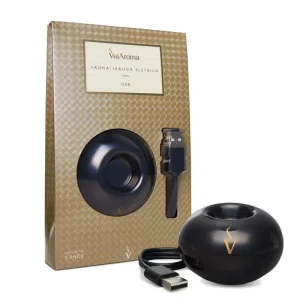 Aromatizador Elétrico USB Preto Porcelana Via Aroma