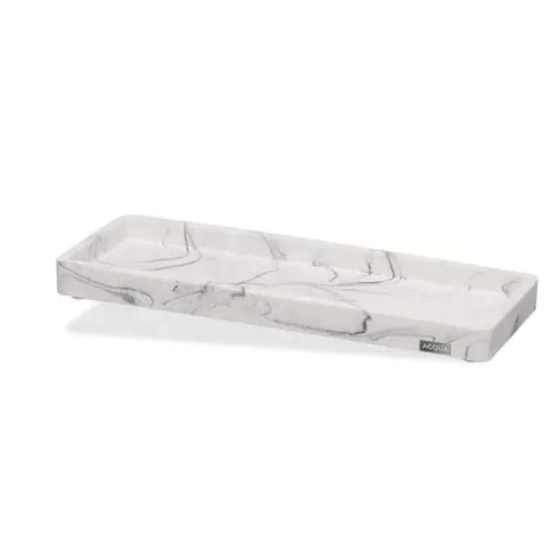 Bandeja Decorativa Acqua Aroma G 28×10,5cm Mármore