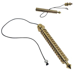 Testemunho de Radiestesia em Metal Dourado – Com Abertura (Rosqueável)