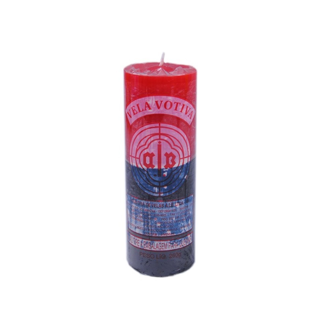 vela votiva vermelho e preto