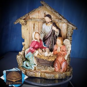 Presépio com anjo 11cmx13cm