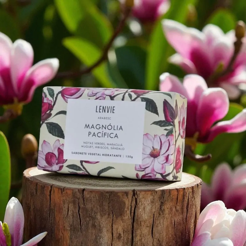 Sabonete Vegetal Hidratante Magnólia Pacífica 150g Lenvie - Image 5