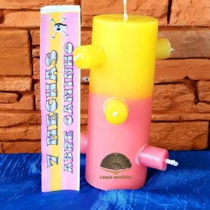 7 Mechas Amarelo/Rosa