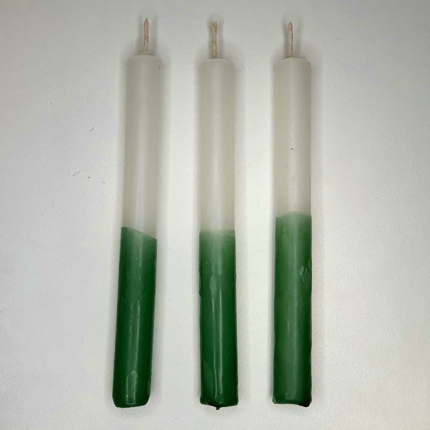 Vela branco e verde 15 cm palito - Image 3