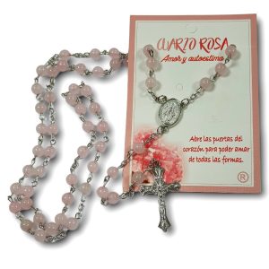 Terço quartzo rosa – Amor e autoestima