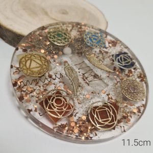 Base orgonite 7 chakras com anjo