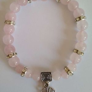 Puls. quartzo rosa c/ trevo