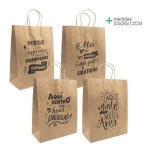 Saco Papel Frase 33x26x12cm