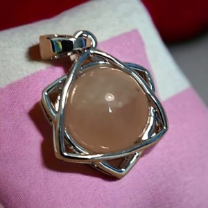 Pend Hexagrama Quartzo Rosa