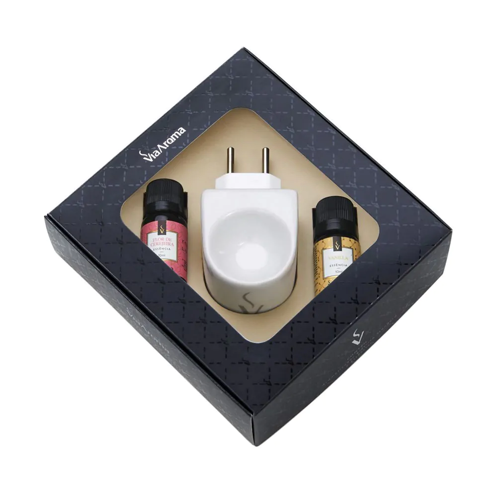 Kit Presente Aromatizador Elétrico Porcelana Flor de Cerejeira Vanilla - Image 2