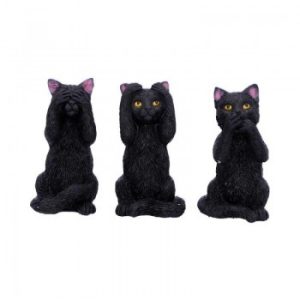 Conj 3 Gatos pretos 11,5cm