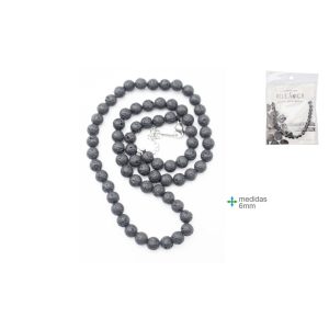Colar Pedra Vulcânica 6mm
