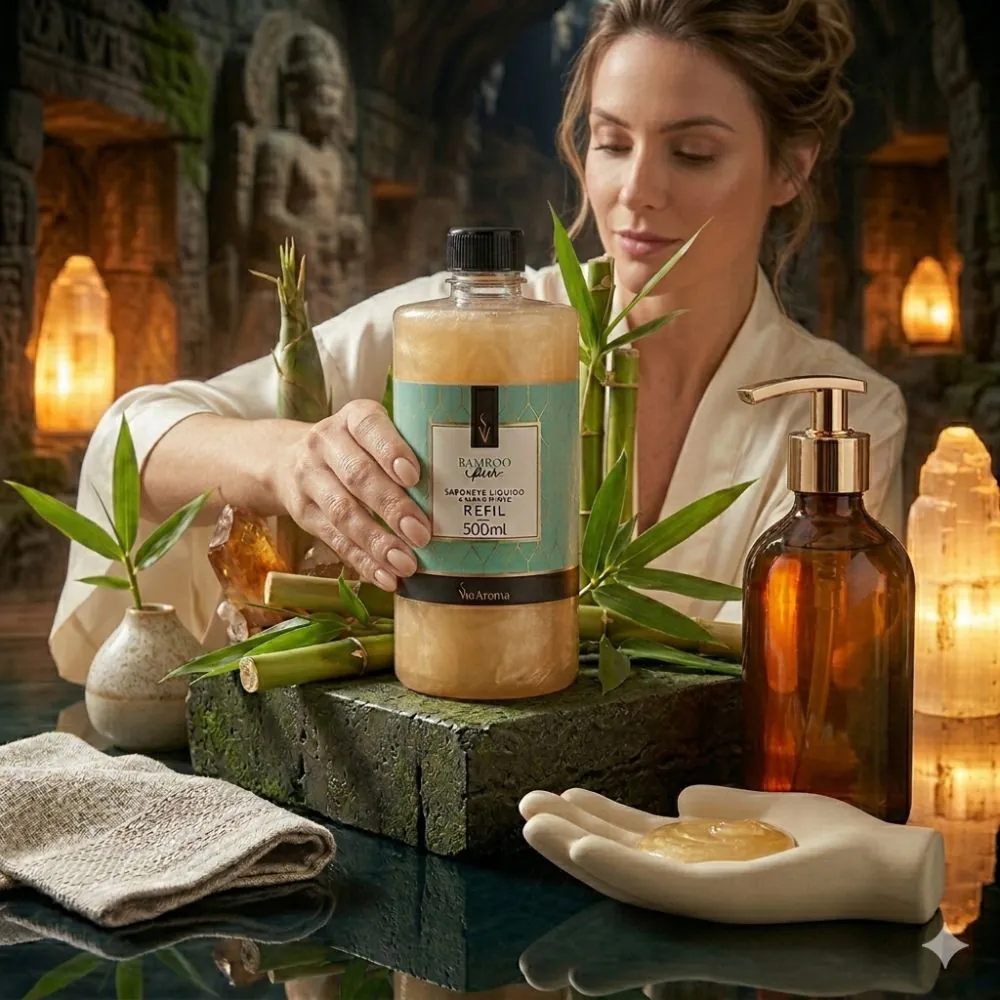 Refil 500ml Sabonete Líq. desod. Clássica Bamboo Fresh- Via Aroma - Image 4