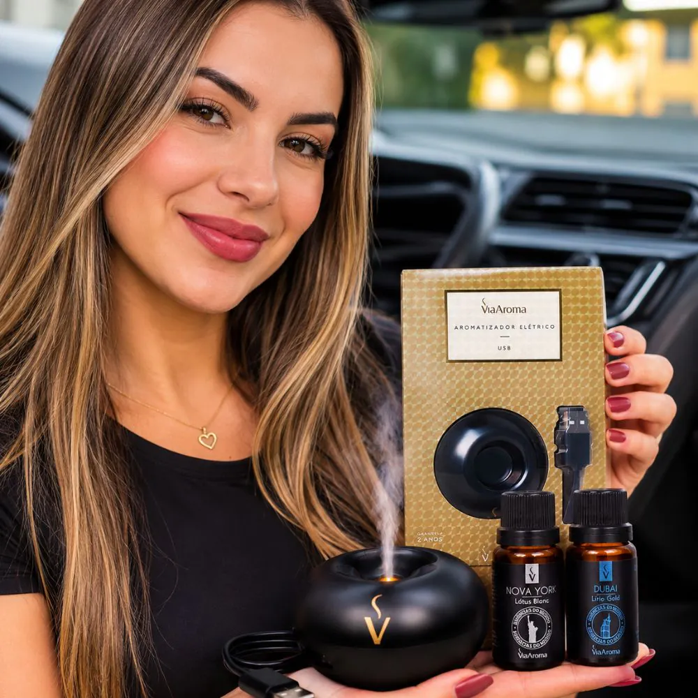 Aromatizador USB Preto + 2 Essências Nova York e Dubai - Image 5