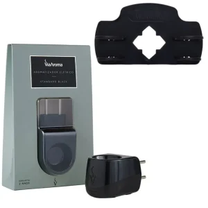 Aromatizador Elétrico Bivolt Standard Black+Suporte para Óleos Essenciais e Essências Black – Via Aroma