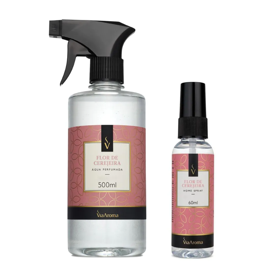 Kit Flor de Cerejeira – Água Perfumada 500ml + Home Spray 60ml – Via Aroma - Image 2