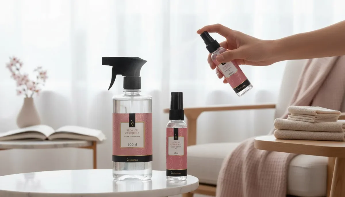 Kit Flor de Cerejeira – Água Perfumada 500ml + Home Spray 60ml – Via Aroma - Image 3