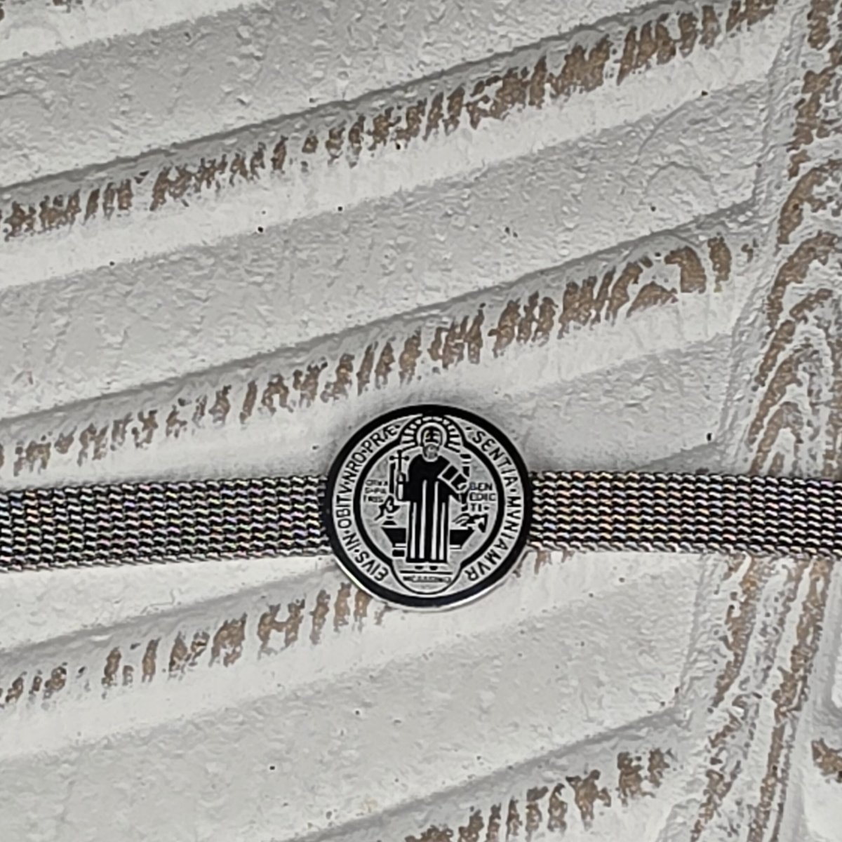 Pulseira em Aço Inoxidável com Medalha de São Bento - Image 5
