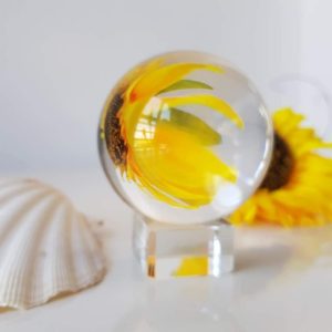 Bola de cristal com suporte 50mm