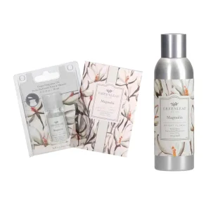 Combo Oleo, Sachê e Spray Greenleaf fragrância Magnólia