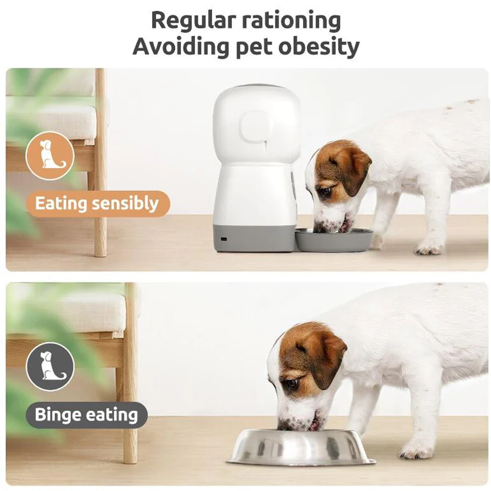 Alimentador Automático 3.5L - WiFi, Voz, Programável, Cães/Gatos, Aço Inox - Image 6