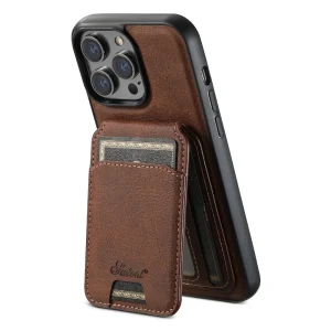 Capa Couro MagSafe com Porta-Cartões com Suporte Magnético - iPhone/Samsung, Anti-Riscos, Resistente à Água
