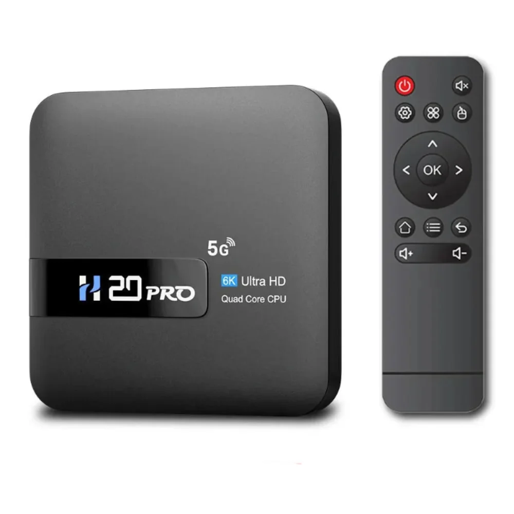 H20PRO Smart TV Box Android 10 WiFi6 - 6K/4K/3D, 2GB RAM, 16GB ROM, Dual WiFi