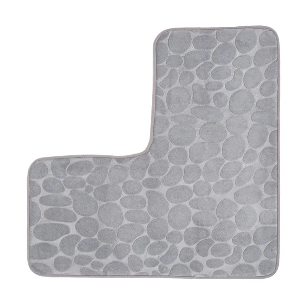 Tapete de Canto Banheiro Pedras - Espuma Memória, Antiderrapante, Absorvente, 80x80x40cm - Image 9