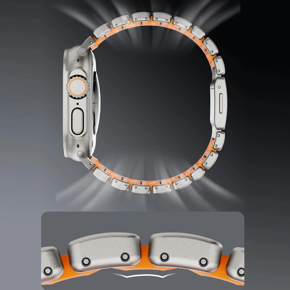Bracelete de Titânio e Silicone Magnética para Apple Watch Ultra e Series - Image 7