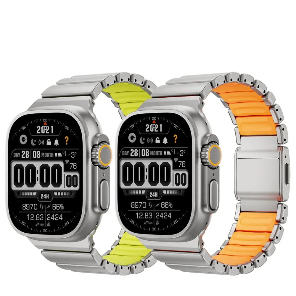 Bracelete de Titânio e Silicone Magnética para Apple Watch Ultra e Series - Image 2
