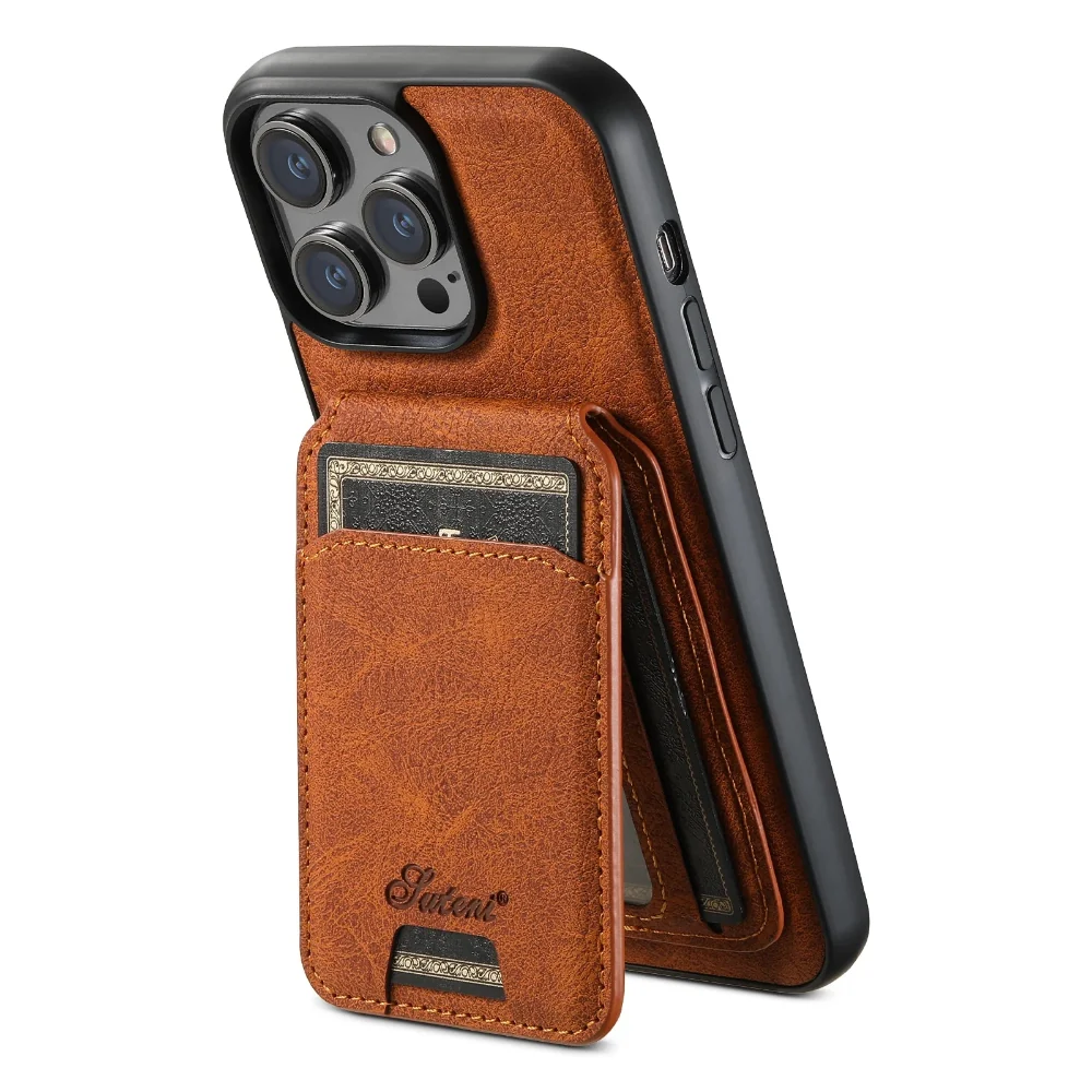 Capa Couro MagSafe com Porta-Cartões com Suporte Magnético - iPhone/Samsung, Anti-Riscos, Resistente à Água - Image 8