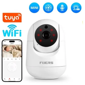 Câmara Segurança WiFi 5MP Tuya PTZ IA - Rastreamento Automático, Visão Noturna Colorida, Bebé