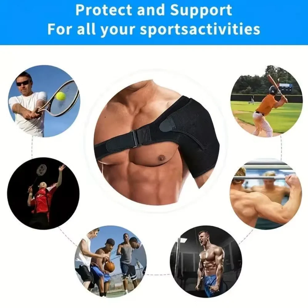 Cinta de Ombro com Almofada de Pressão - Suporte Ajustável, Proteção Ombro, Unissexo, Desporto/Recuperação - Image 7