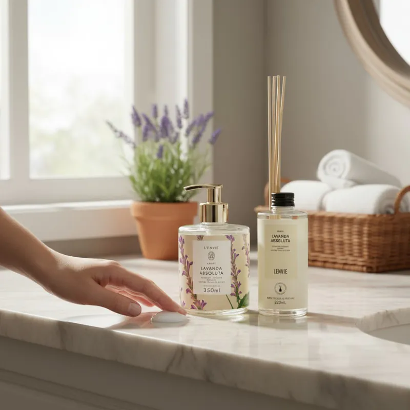 Kit Lavanda Absoluta 1 Sabonete Liquido 350ml+1 Refil Difusor De Perfume 200ml Lenvie - Image 4