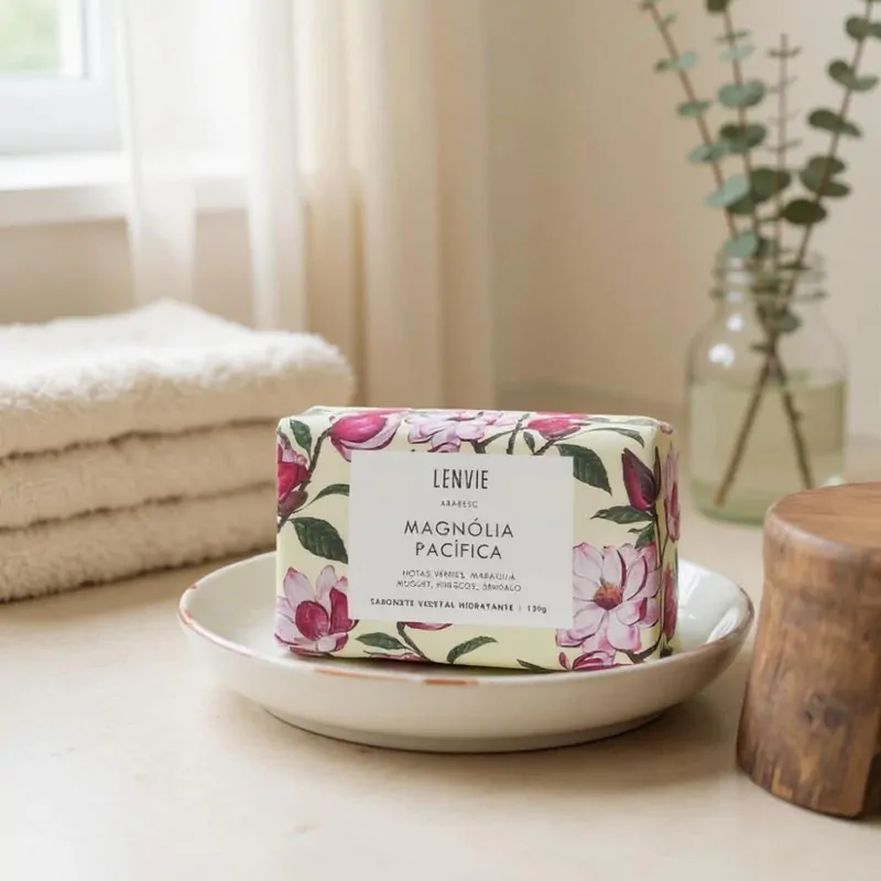 Sabonete Vegetal Hidratante Magnólia Pacífica 150g Lenvie - Image 4